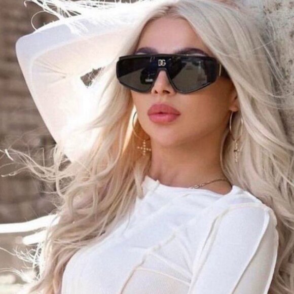 Dolce & Gabbana DG6177 501/87 Sunglasses Black Shield Frame, Grey Lenses main image 11